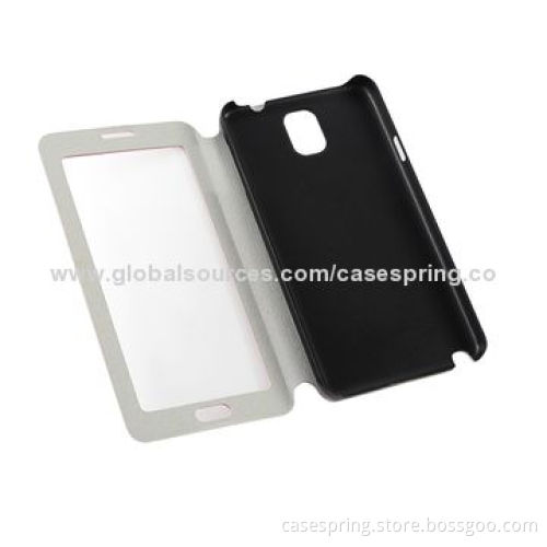 Leather Case for Samsung Galaxy Note 3, with Big Window Opened, PU Material and Unique Design